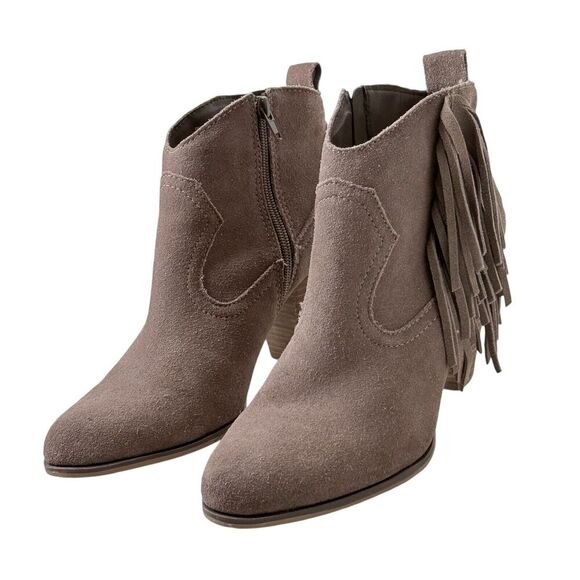 Steve Madden Ohio Size 10M Suede Ankle Booties Fringe Western Cowgirl Boho Boots - Picture 3 of 9